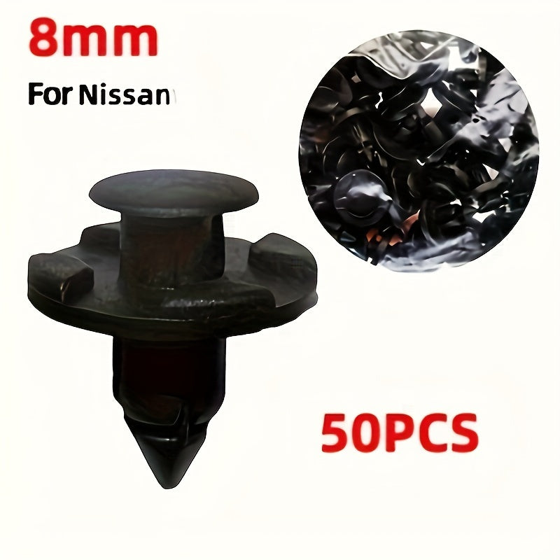 50pcs 8mm Auto Fastener Rivet Retainer Clips with Removal Tool