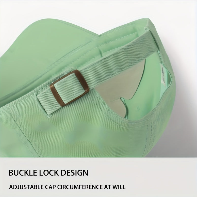 Letter Patch Baseball Cap Mint Green Lightweight Casual Sun Hat