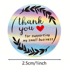 500 Rainbow Thank You Stickers Holographic Labels