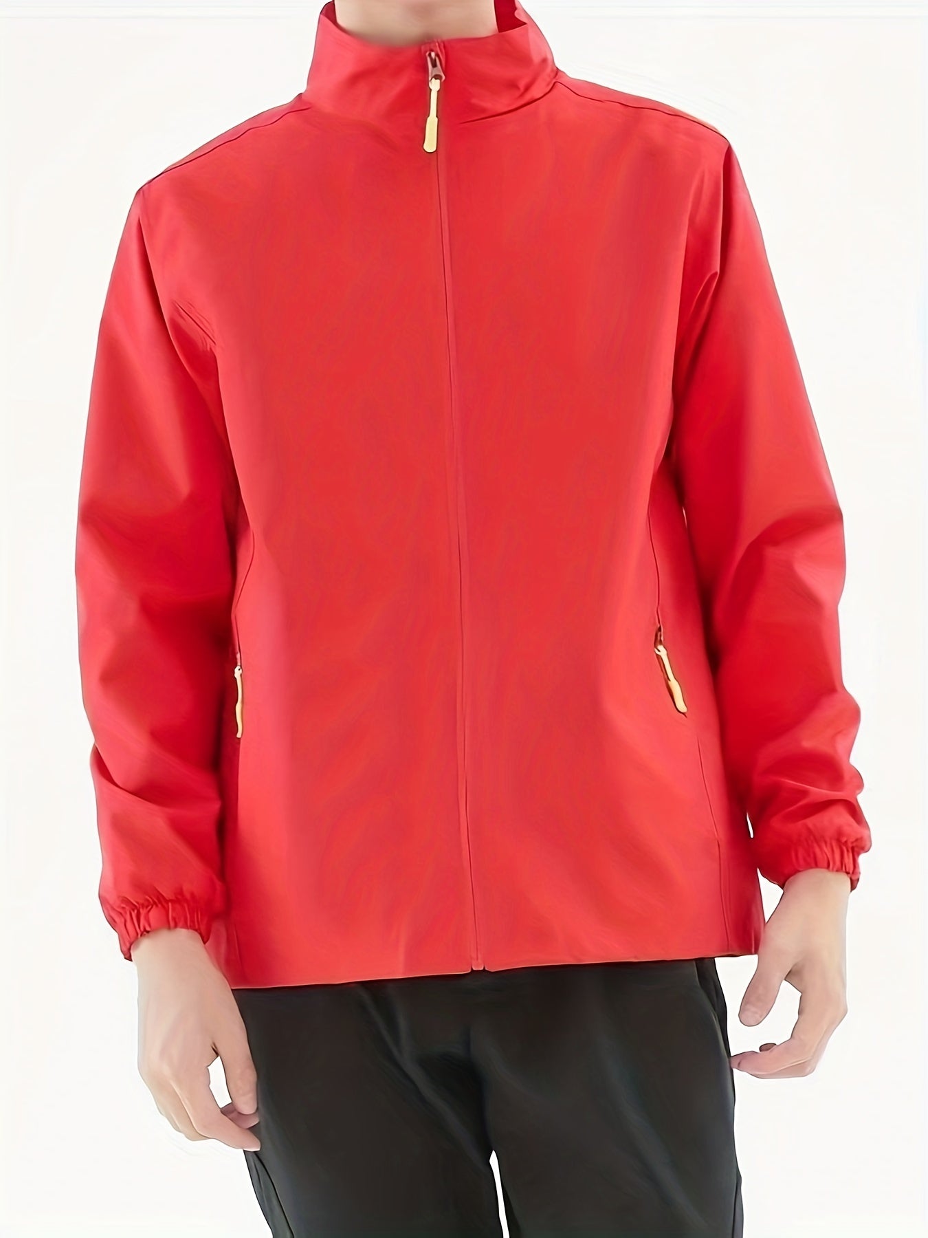 Men's Casual Stand Collar Windbreaker Jacket Zip Up Coat for Spring Fall