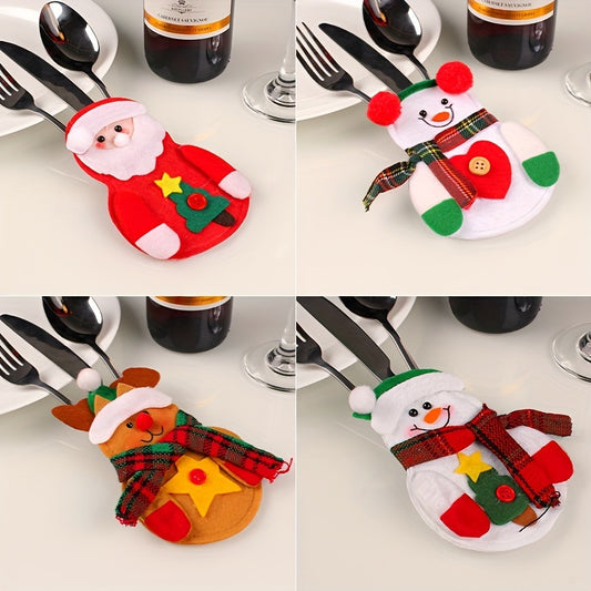 Christmas Cutlery Cover Snowman & Fork Set
