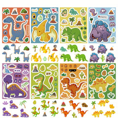 Dinosaur Stickers Reusable Self Adhesive Cartoon Decals