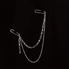 Pin Clip Chain Jewelry Set with Brooch Necklace
