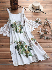  Floral Print Lace Strap Cami Dress