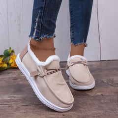 Women's Non-Slip Thickened Sneakers Low Top Warm Sport Shoes