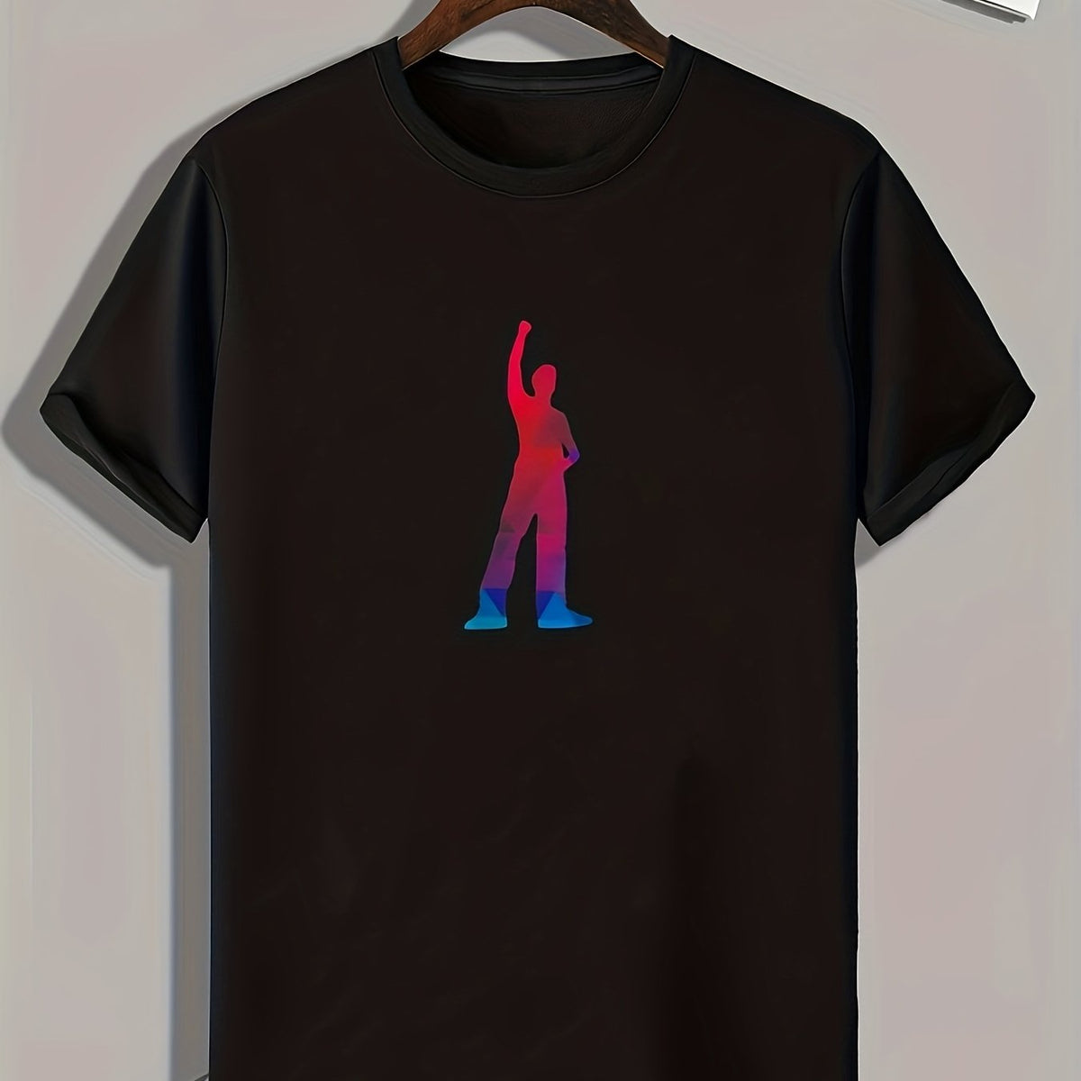 Pattern Print Men's Sports T-shirt Graphic Tee for Fitness Activities