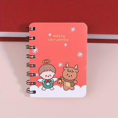 Cartoon Christmas Theme Coil Book - Mini Journal Book
