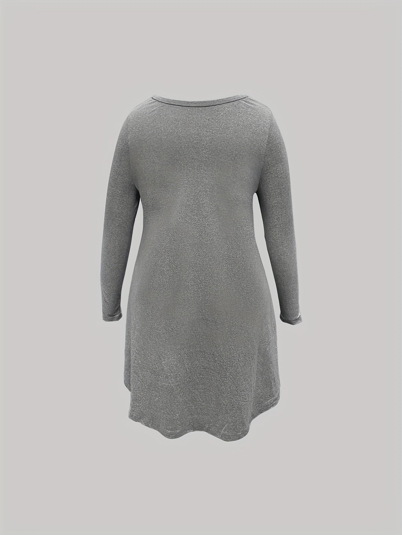  Cat & Skull Print Nightdress Long Sleeve Round Neck Sleep Dress