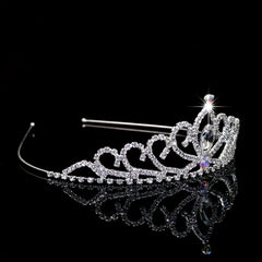 Rhinestone Headband Double Layer Crown Tiara Bridal Wedding Hair Accessories
