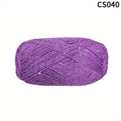 Cotton Sequin Yarn Worsted for DIY Arts Crafts Sewing Beginners