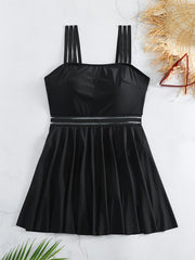  Sexy Swimsuit Mesh High Waist Skirted One Piece