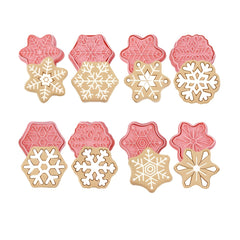 8pcs Christmas Snowflake Cookie Cutters Pastry Cutter Set Baking Tools