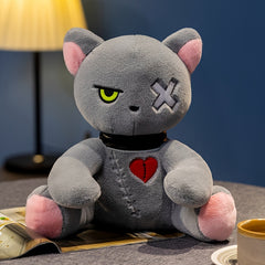 Gothic Cat Plush Toy Creepy Kitten Stuffed Animal Halloween Easter Christmas