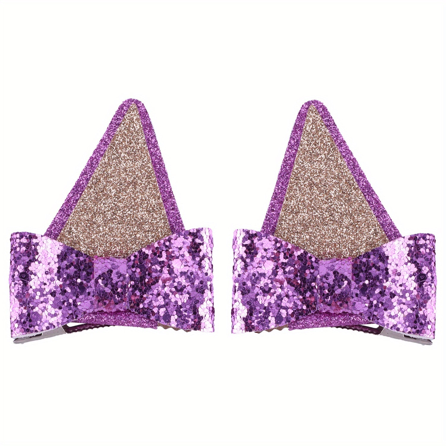 2pcs Animal Ears Hair Bow Clips for Halloween Costume Accessories