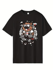 Men's Cartoon Print Crew Neck Tee
