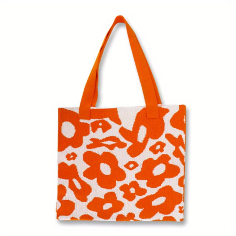 Flower Pattern Tote Bag Durable Lightweight Shoulder Bag