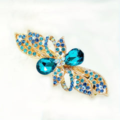 Alloy Flower Hair Clip Crystal Side Accessory