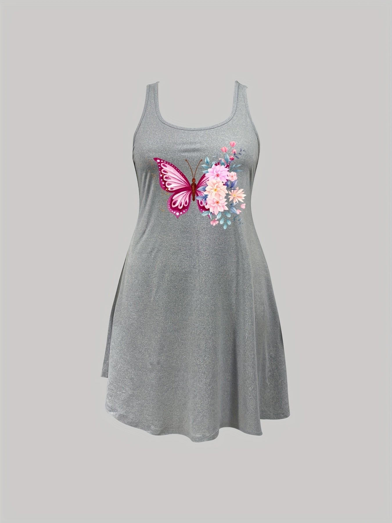  Butterfly Print Nightdress High Stretch Tank