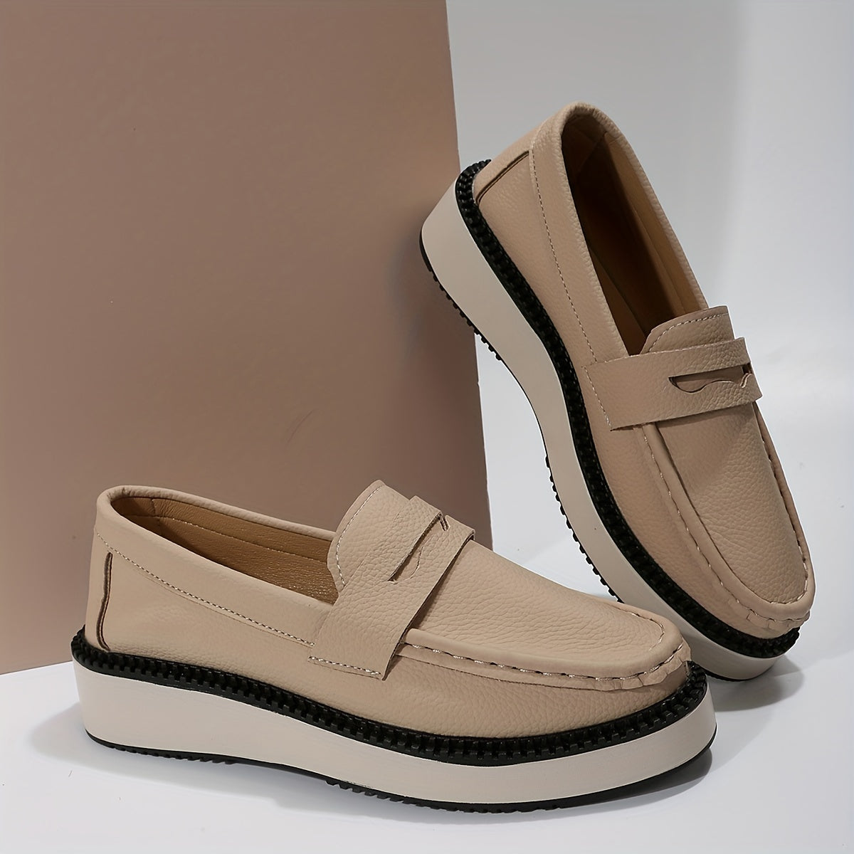 Women's Platform Loafers Soft Sole Slip On Shoes