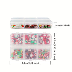 Christmas Polymer Clay Slices Epoxy Resin Fillers Holiday DIY Crafts Nail Art