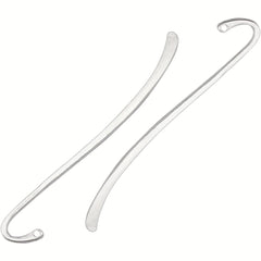 15pcs Silver Plated Smooth Bookmark Charms for Jewelry Making