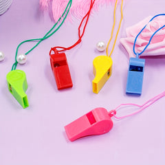 24pcs Portable Plastic Whistle for Sports and Emergencies
