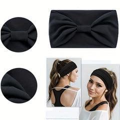 Boho Headbands Yoga Top Knotted Hair Bands Sweat Solid Sweatband Elastic Turban
