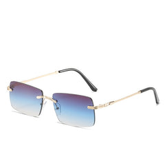 Vintage Rimless Rectangle Frameless Candy Glasses Women Unisex Sunglasses
