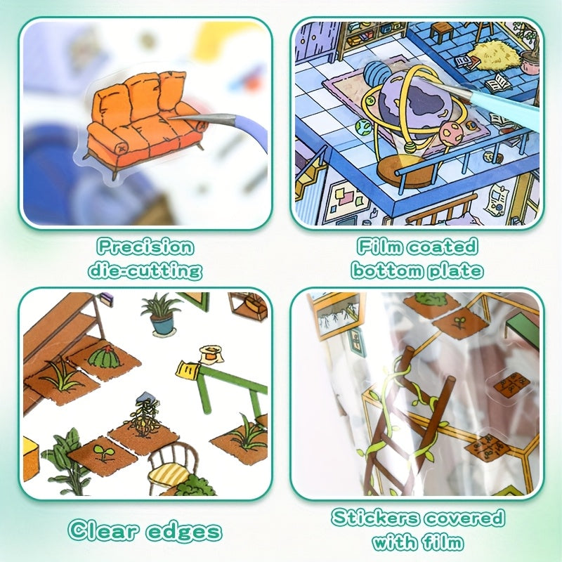 3D House Micro Scene Stickers DIY Educational Toy Album
