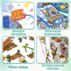3D House Micro Scene Stickers DIY Educational Toy Album