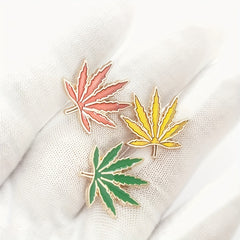 3pcs Leaf Brooch Enamel Lapel Pin