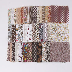 50pcs Mini Flower Print Fabric Patchwork 3.9x3.9in