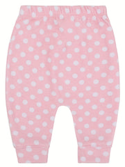 2 Pcs Comfy 100% Cotton Pants For Baby Girls 3-6 Months