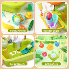 Kitchen Sink Toys with Faucet for Kids