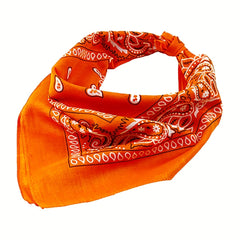 2pcs 4pcs Paisley Printed Square Scarf 54cm Solid Absorb Sweat Bandana