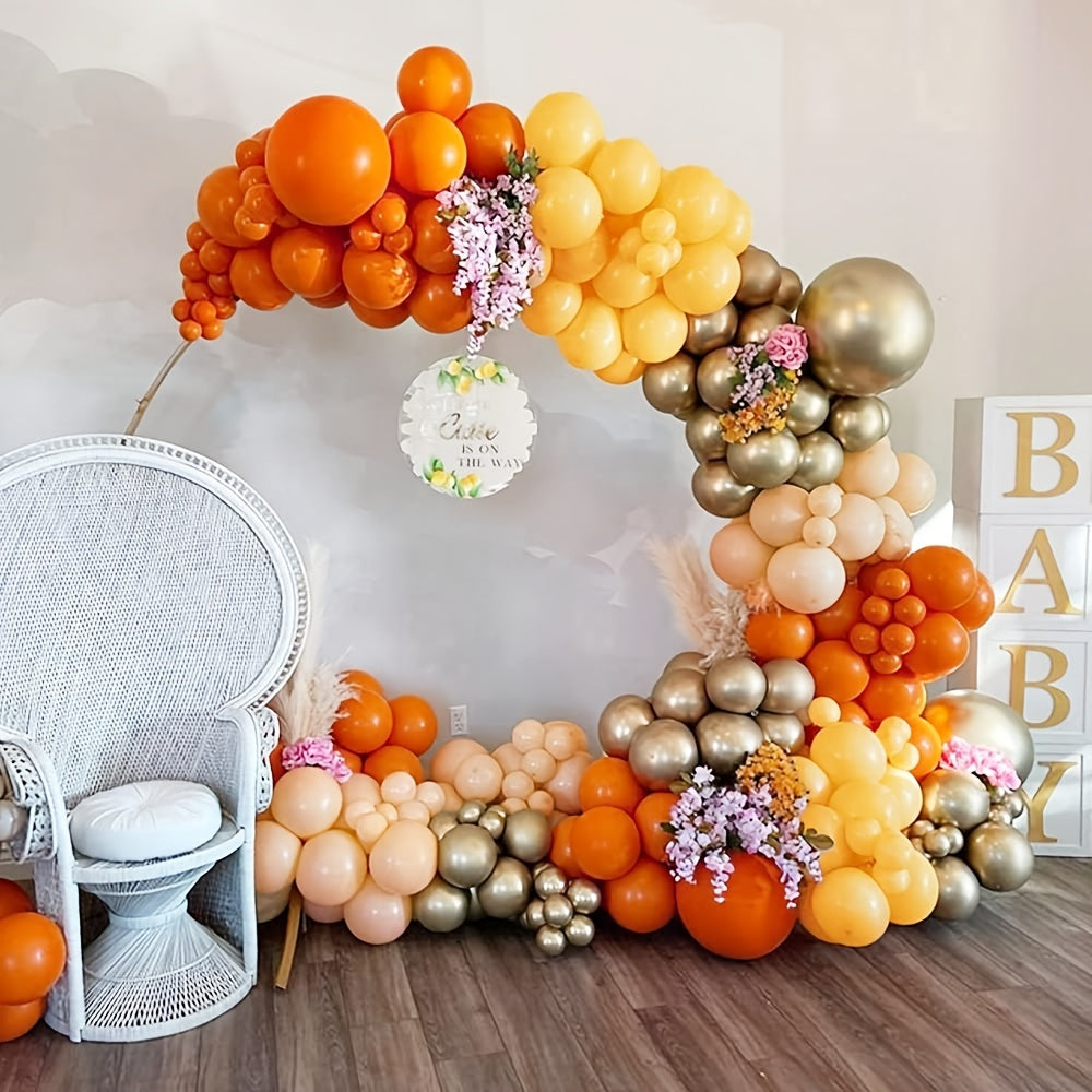 Orange & Yellow Balloon Garland Arch Kit for Baby Shower Birthday Party