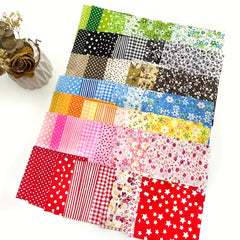100pcs 9x9 Bright Square Fabric Quilting Printing DIY Hand Sewn Flower Cloth