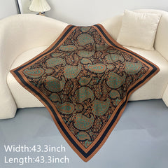 Women's Large Satin Square Scarf Silk Neckerchief Accessory