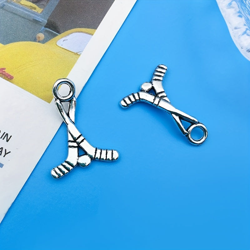 10pcs Hockey Pendants For DIY Jewelry Making