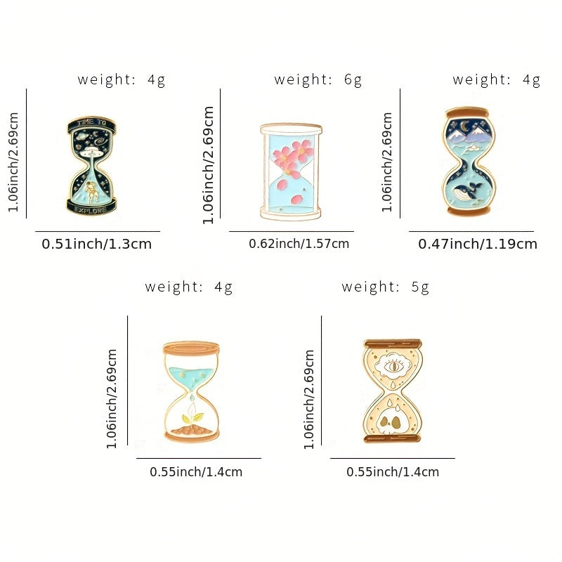 Hourglass Shape Paint Metal Badge Lapel Pin