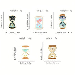 Hourglass Shape Paint Metal Badge Lapel Pin