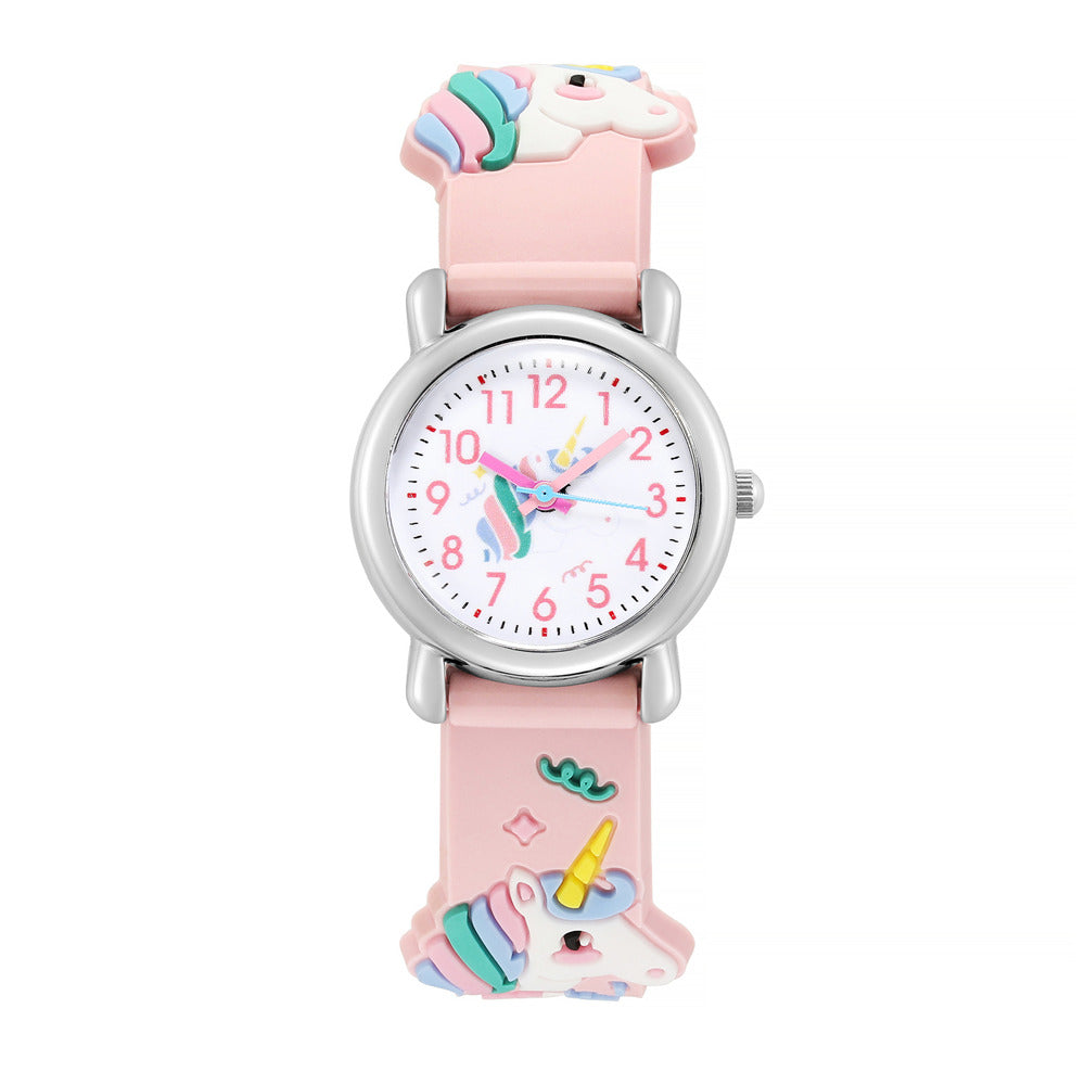 Kids Unicorn Quartz Watch Colorful Plastic Band