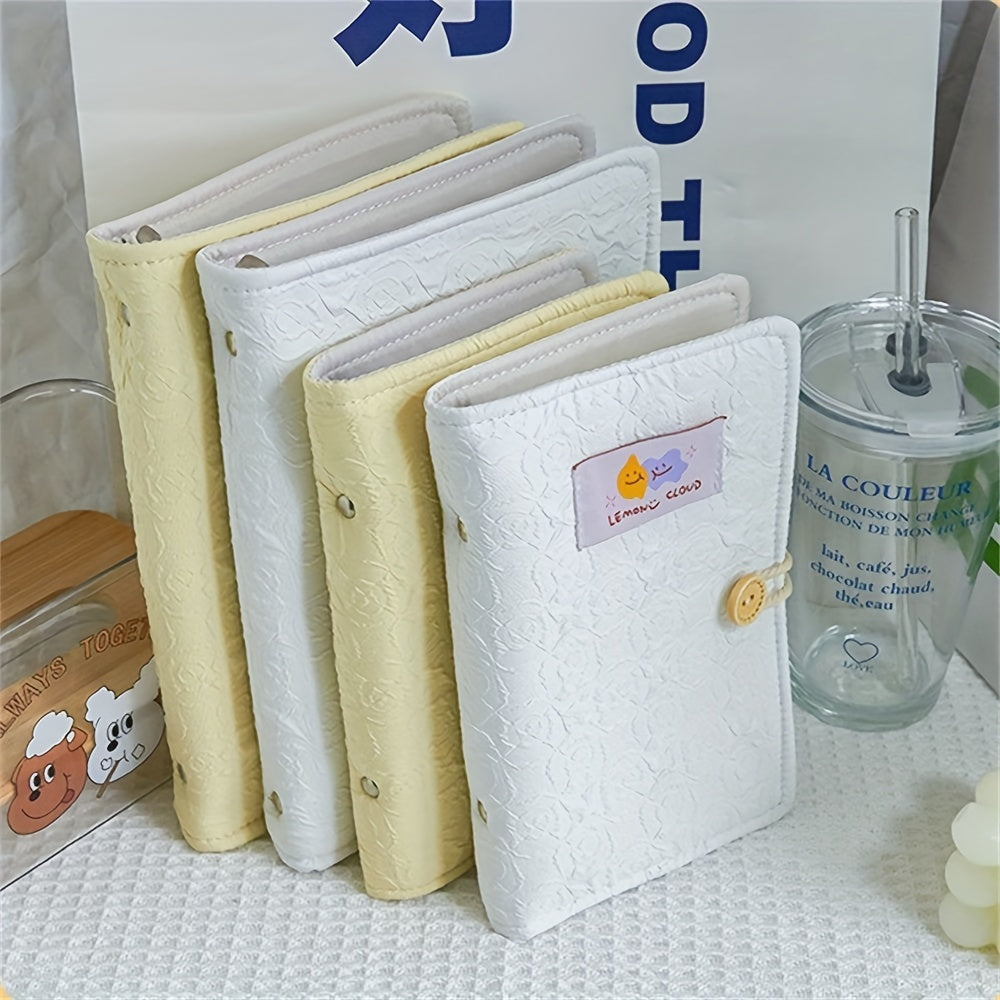 Portable 6 Ring Binder Notebook A5 A6 Cream Cloth Fabric Agenda Planner