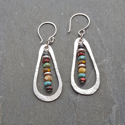 Boho Water Drop Vintage Earrings With Colorful Beads
