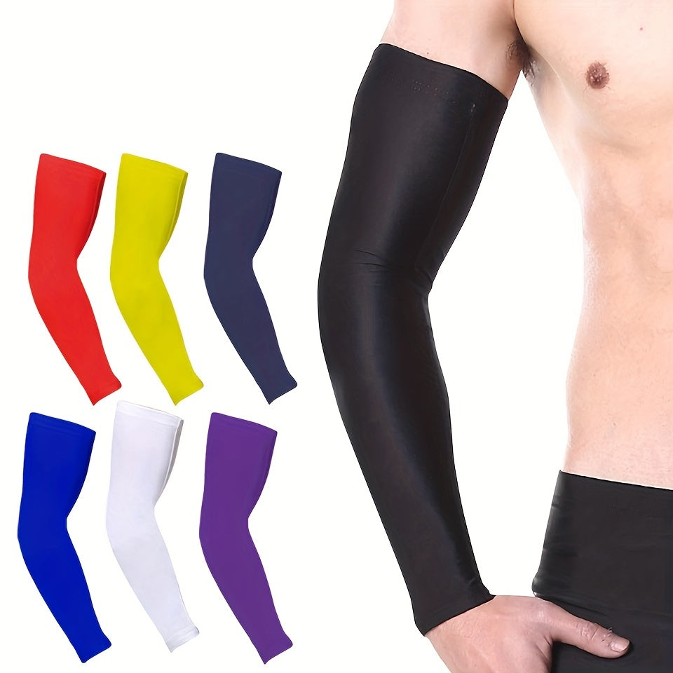 UV Protection Arm Sleeves with Elbow Pad for Running Basketball Cycling