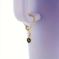 2pcs ID Initial Letter Charm Cup Handle Pendant Decorative Cup Accessories