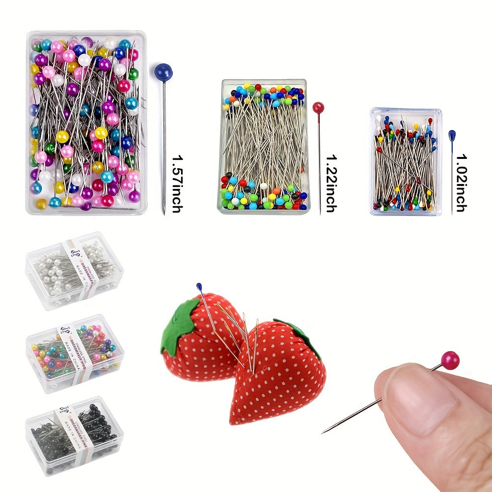 100pcs Straight Pins Pearlized Ball Heads Quilting Pins