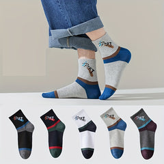 5 Pairs Men's Cotton Athletic Quarter Sports Socks