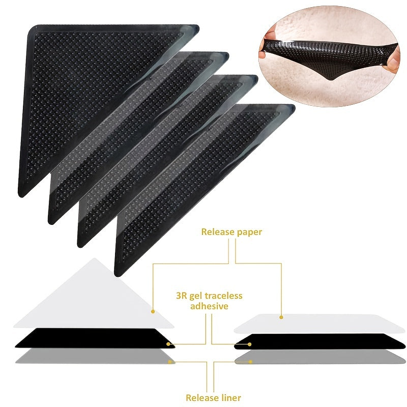 8pcs Non Slip Carpet Stickers Triangle Patches for Household