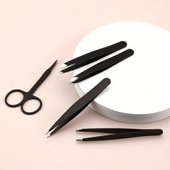 6 Pack Stainless Steel Tweezers For Eyebrows